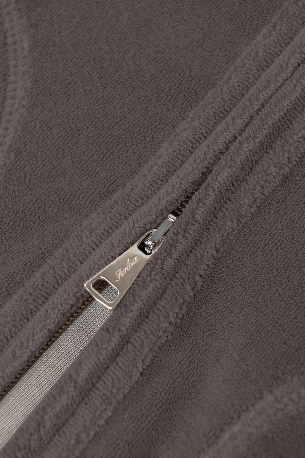 Terry ritsvest van katoen met capuchon | FULL_WIDTH | TAUPE
