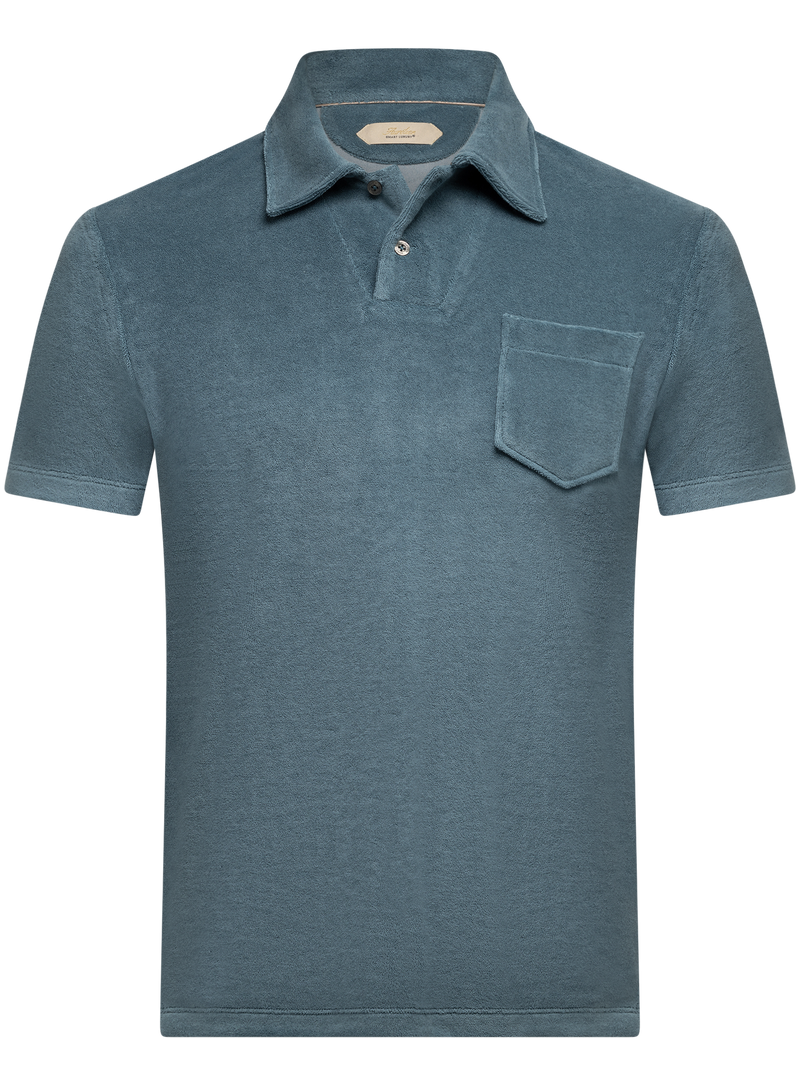 Terry polo made of terry cloth