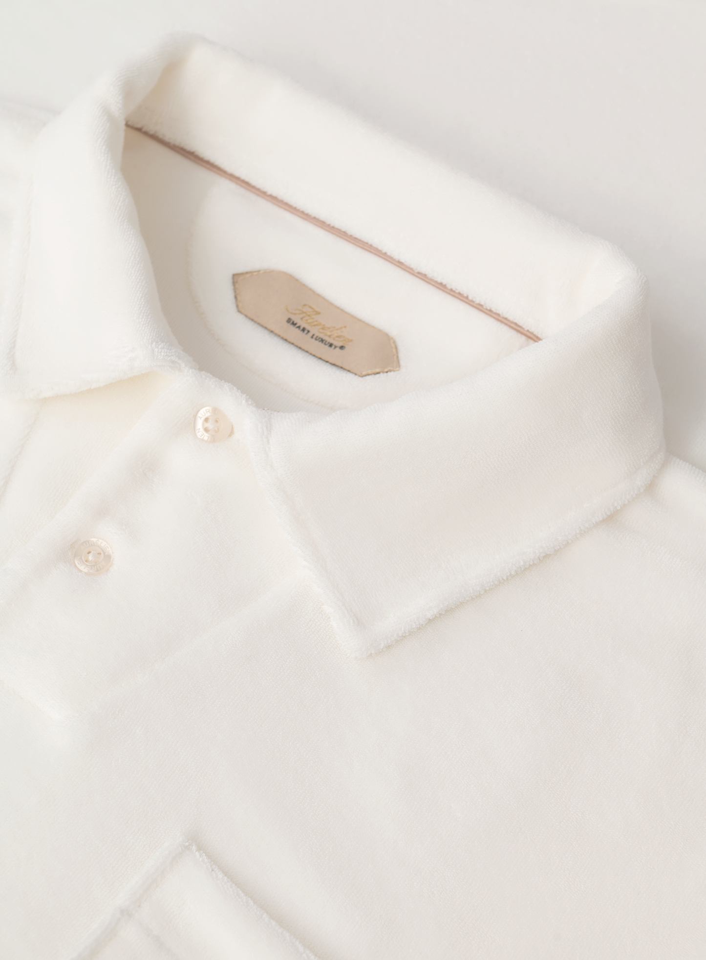 Terry polo van badstof | Wit