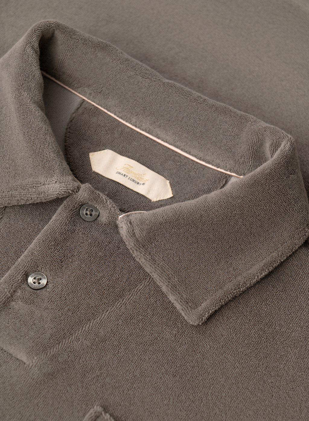 Terry polo van katoen met korte mouwen | FULL_WIDTH | TAUPE