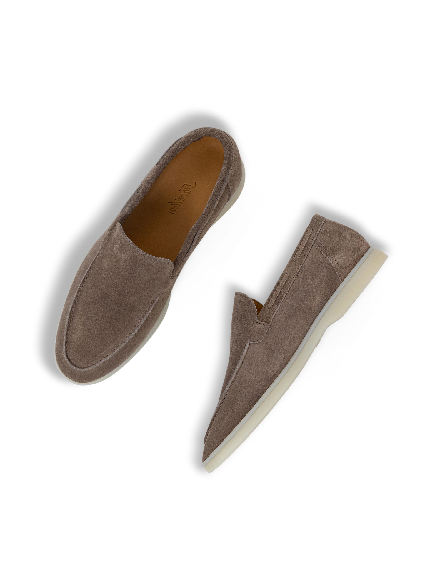 Yacht loafers van Suède | TAUPE