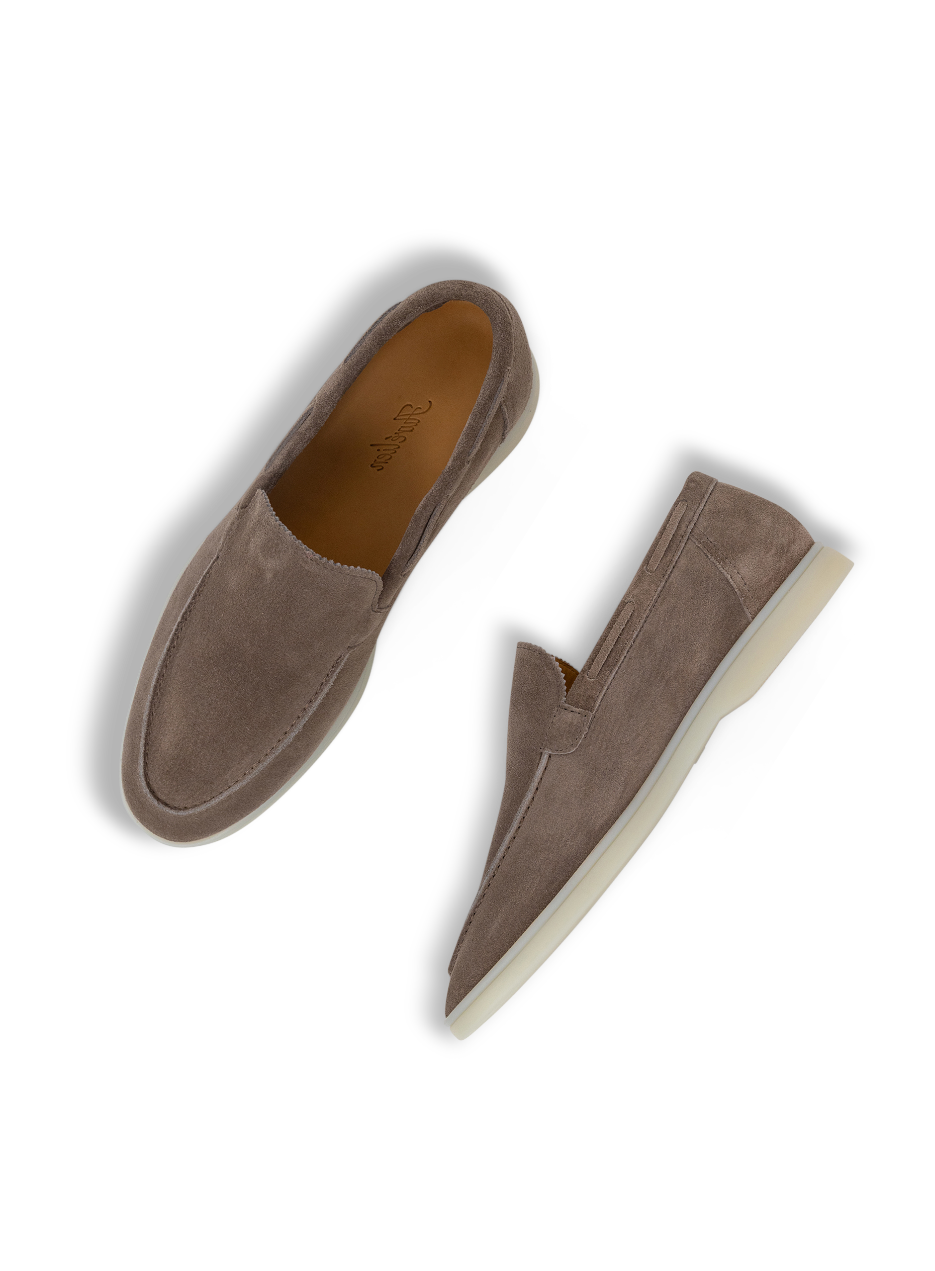 Yacht loafers van Suède | TAUPE