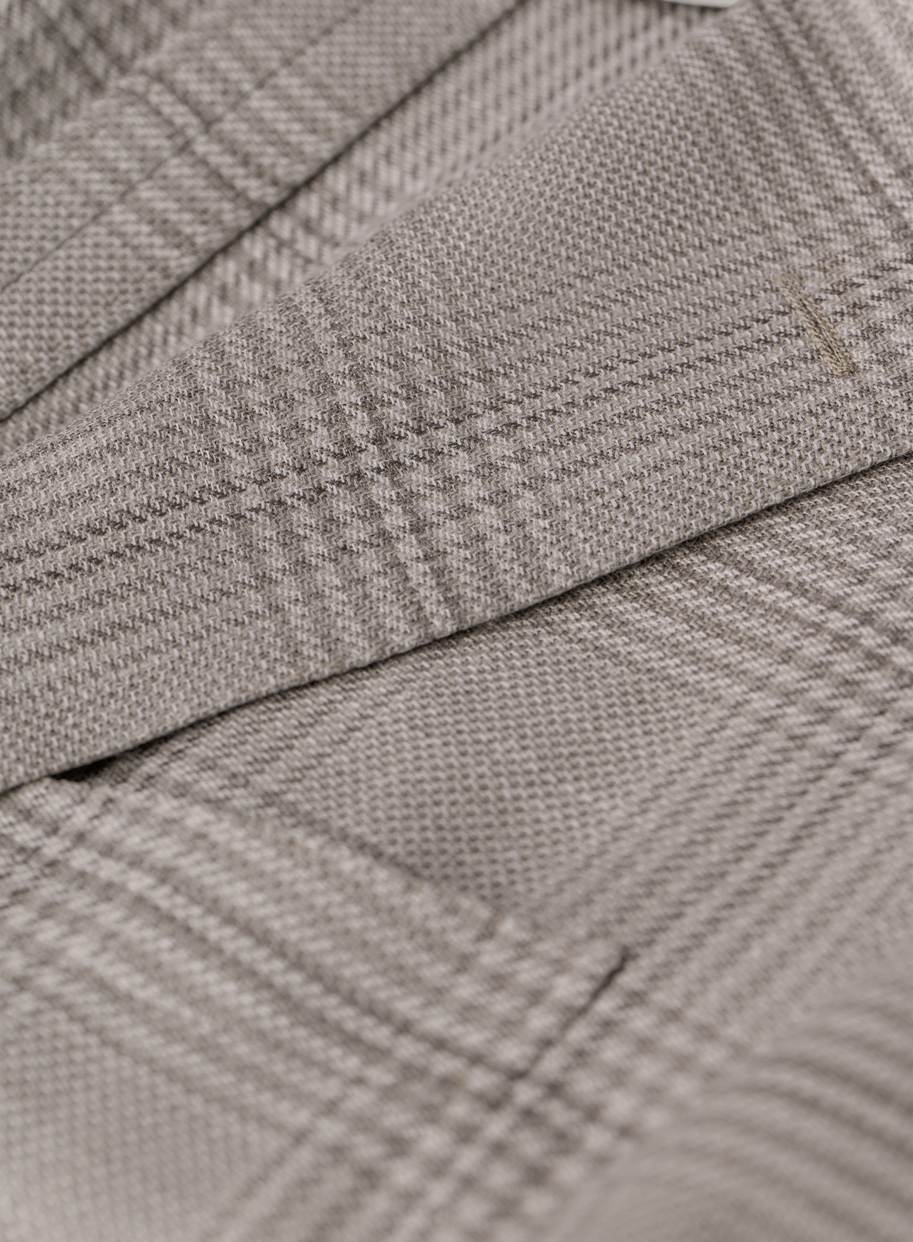 Glencheck colbert van scheerwol, zijde en linnen | FULL_WIDTH | Beige