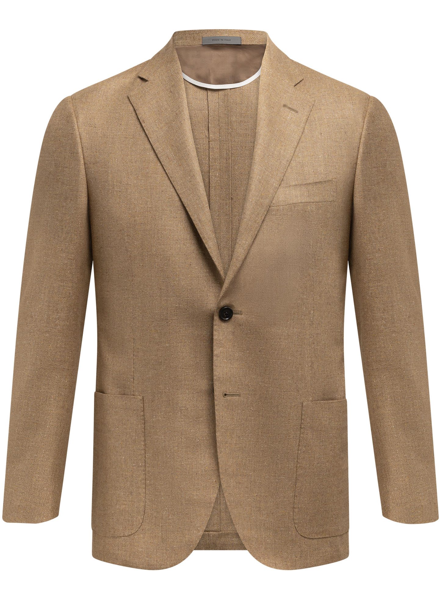 Jasje van zijde en scheerwol | Beige-Bruin