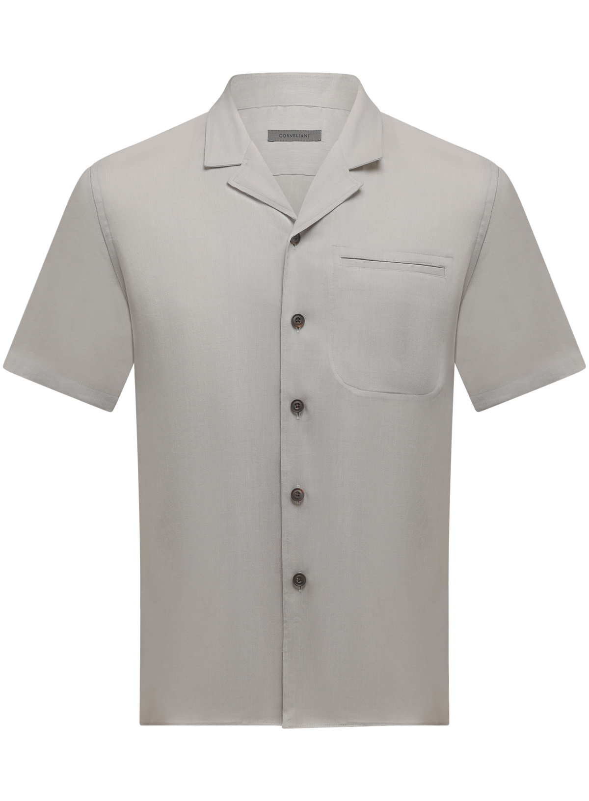 Poloshirt van linnen, wol en mohair | L.Grijs