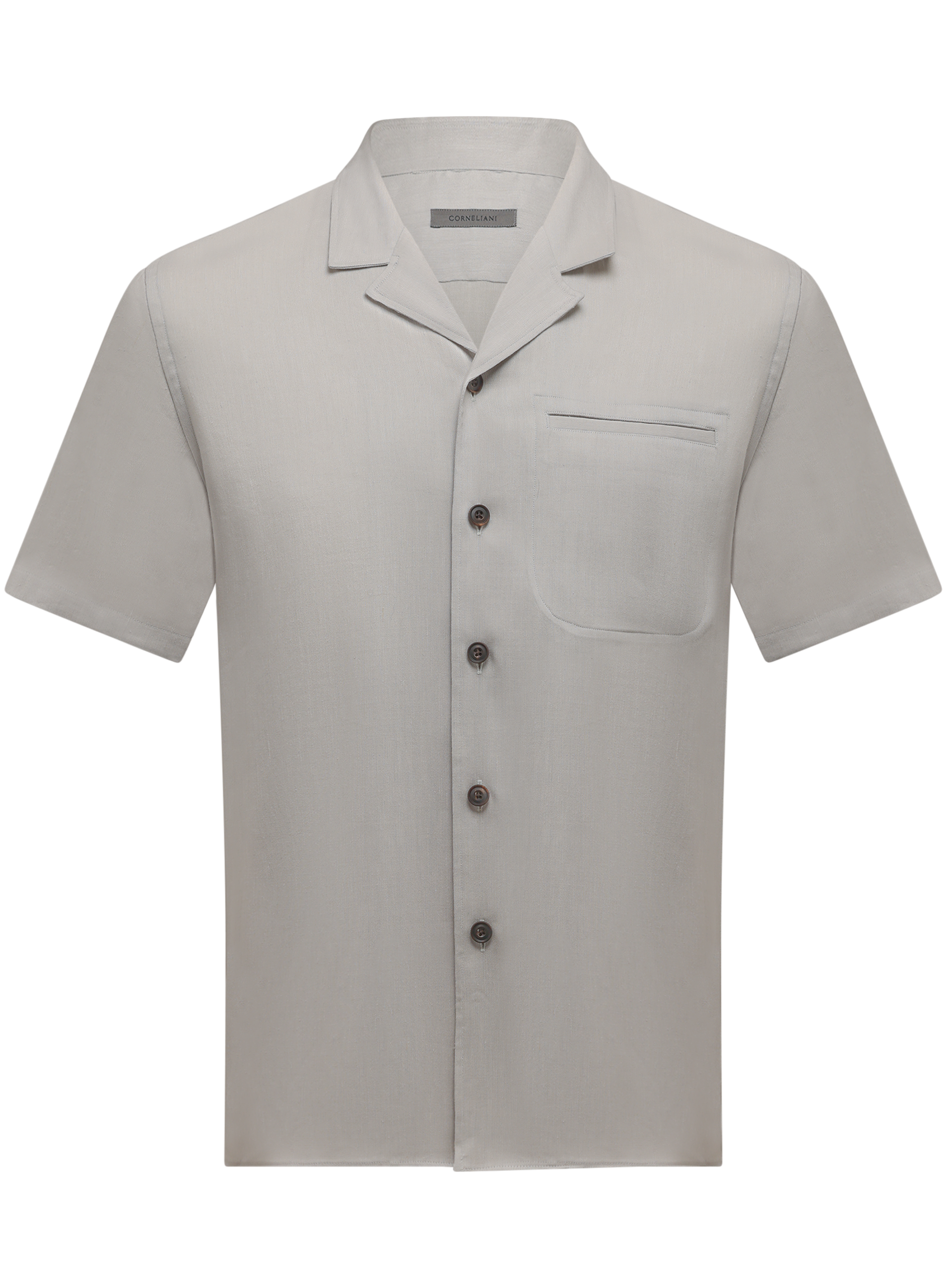 Poloshirt van linnen, wol en mohair | L.Grijs