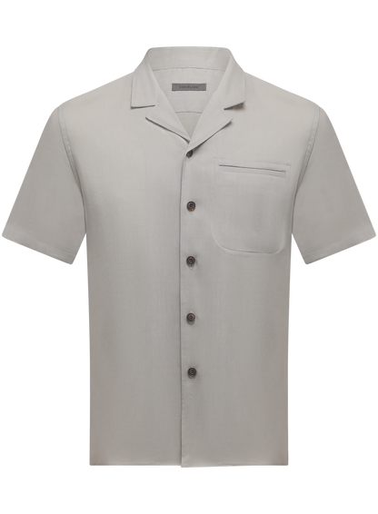 Shirt van linnen, wol en mohair | L.Grijs