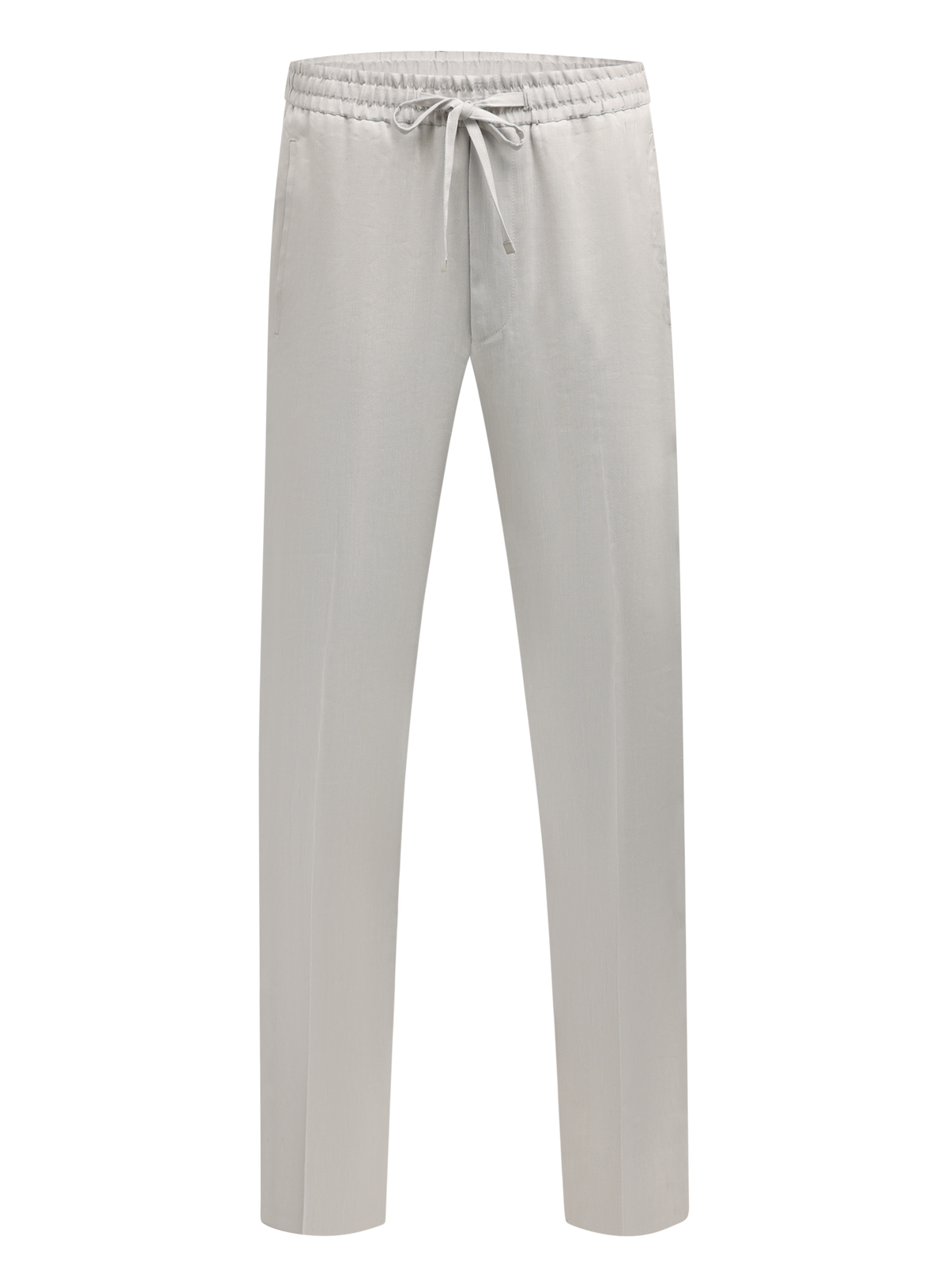 Broek met trekoord van linnen en wol | L.Grijs