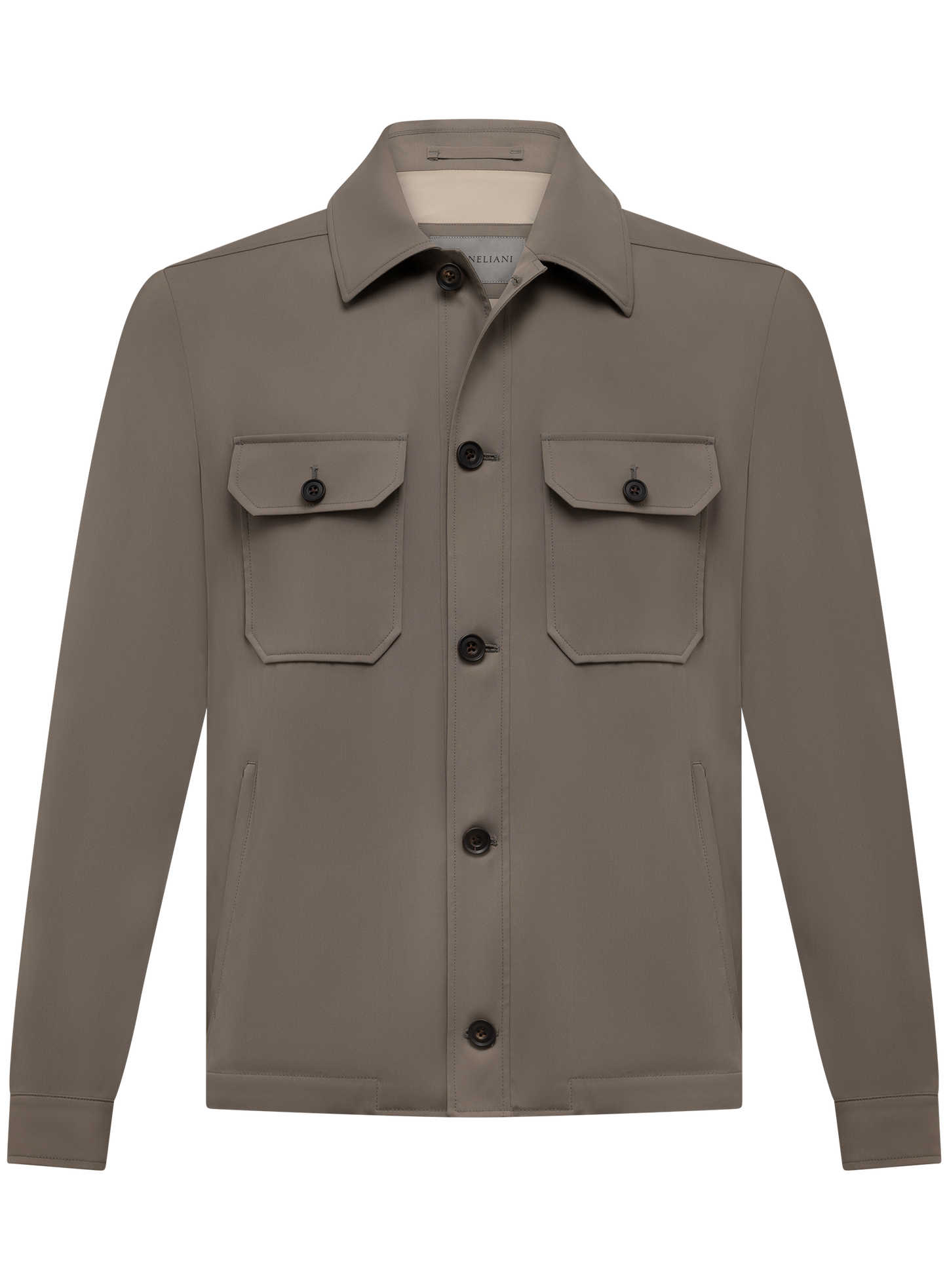 Overshirt van scheerwol | TAUPE