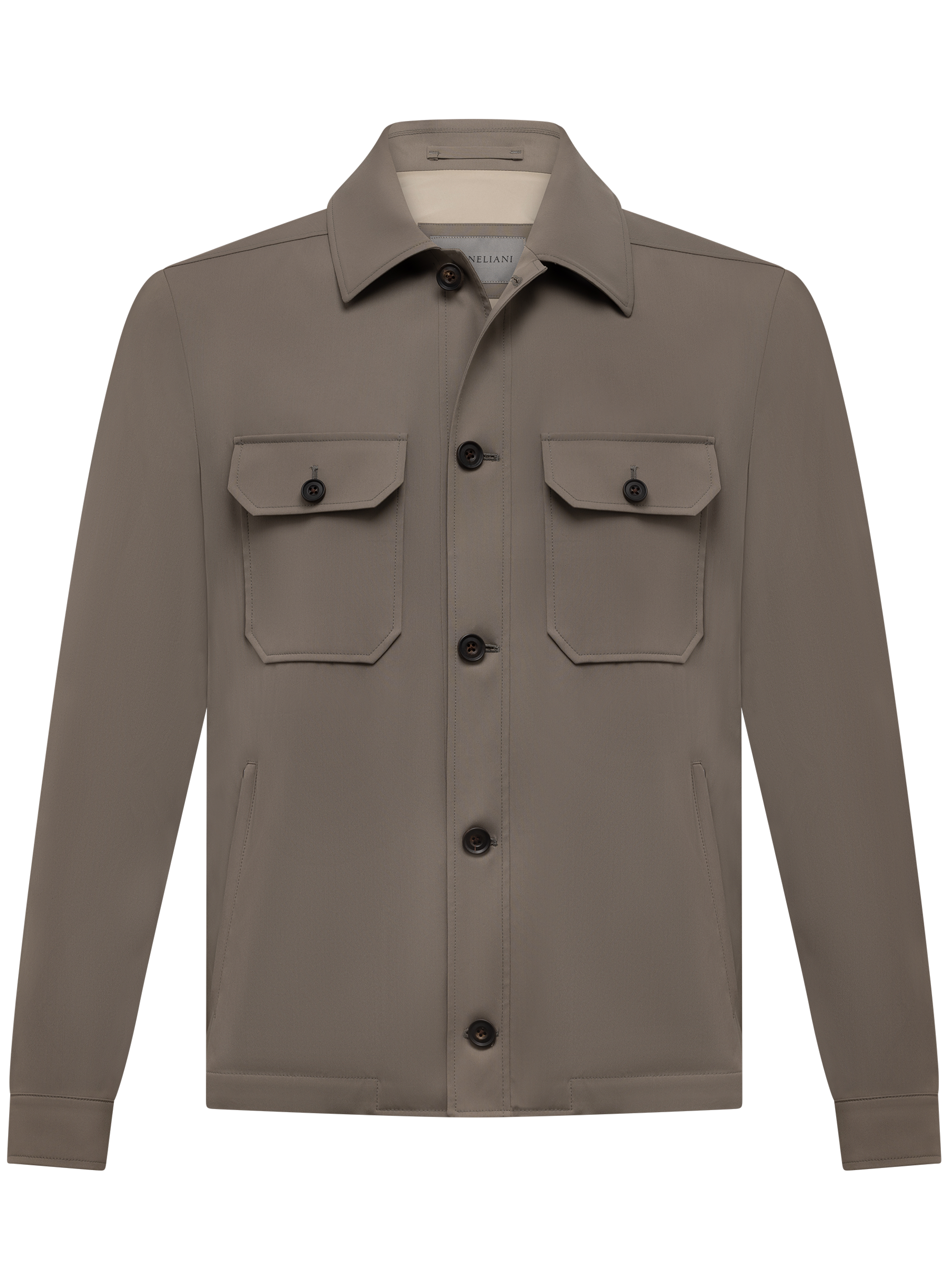 Overshirt van scheerwol | TAUPE