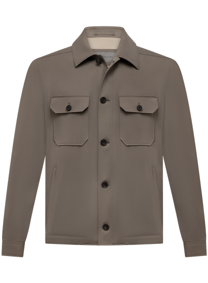 Overshirt van scheerwol | TAUPE