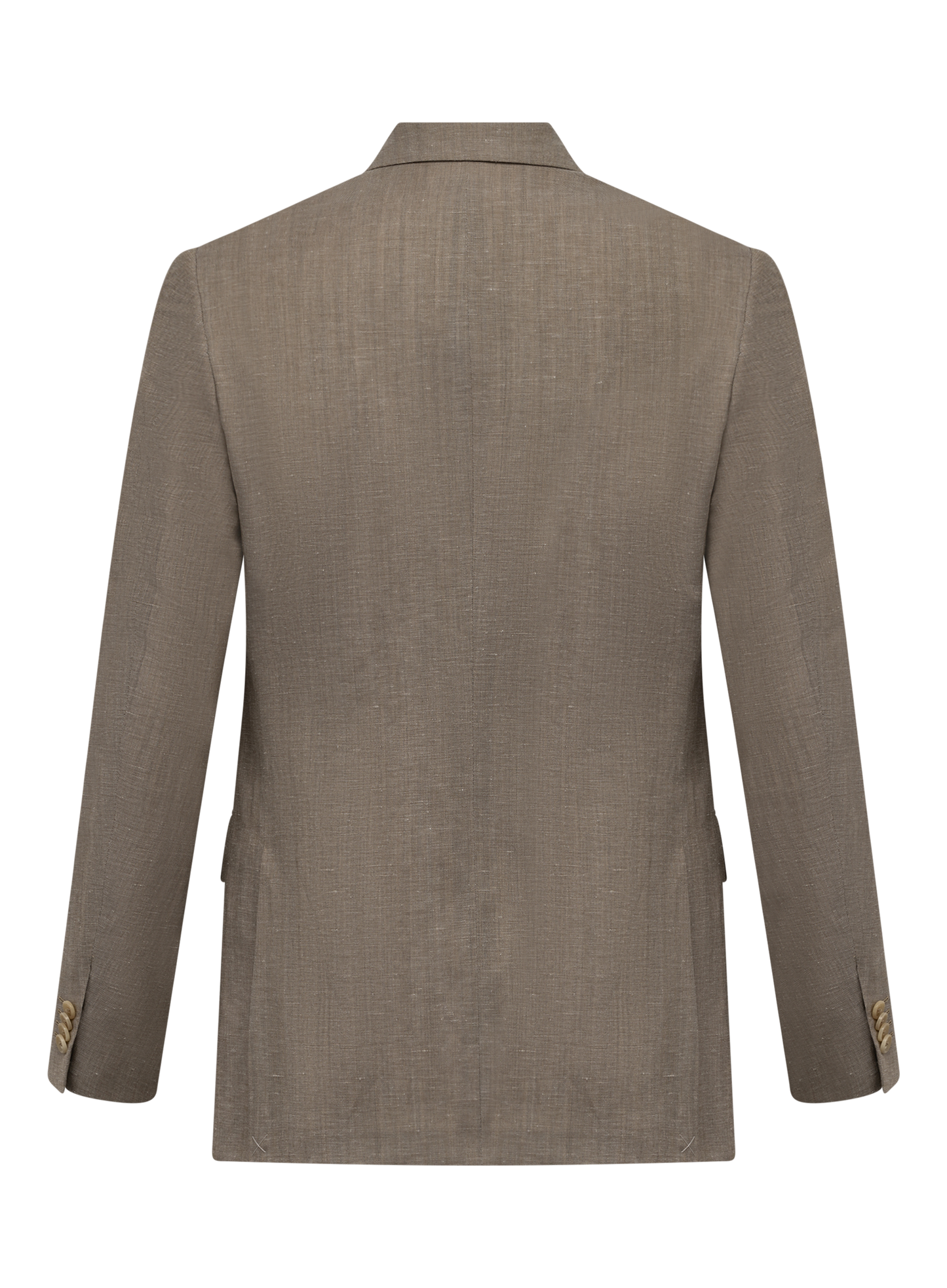 Driedelig pak van virgin wol en flax | FULL_WIDTH | Beige
