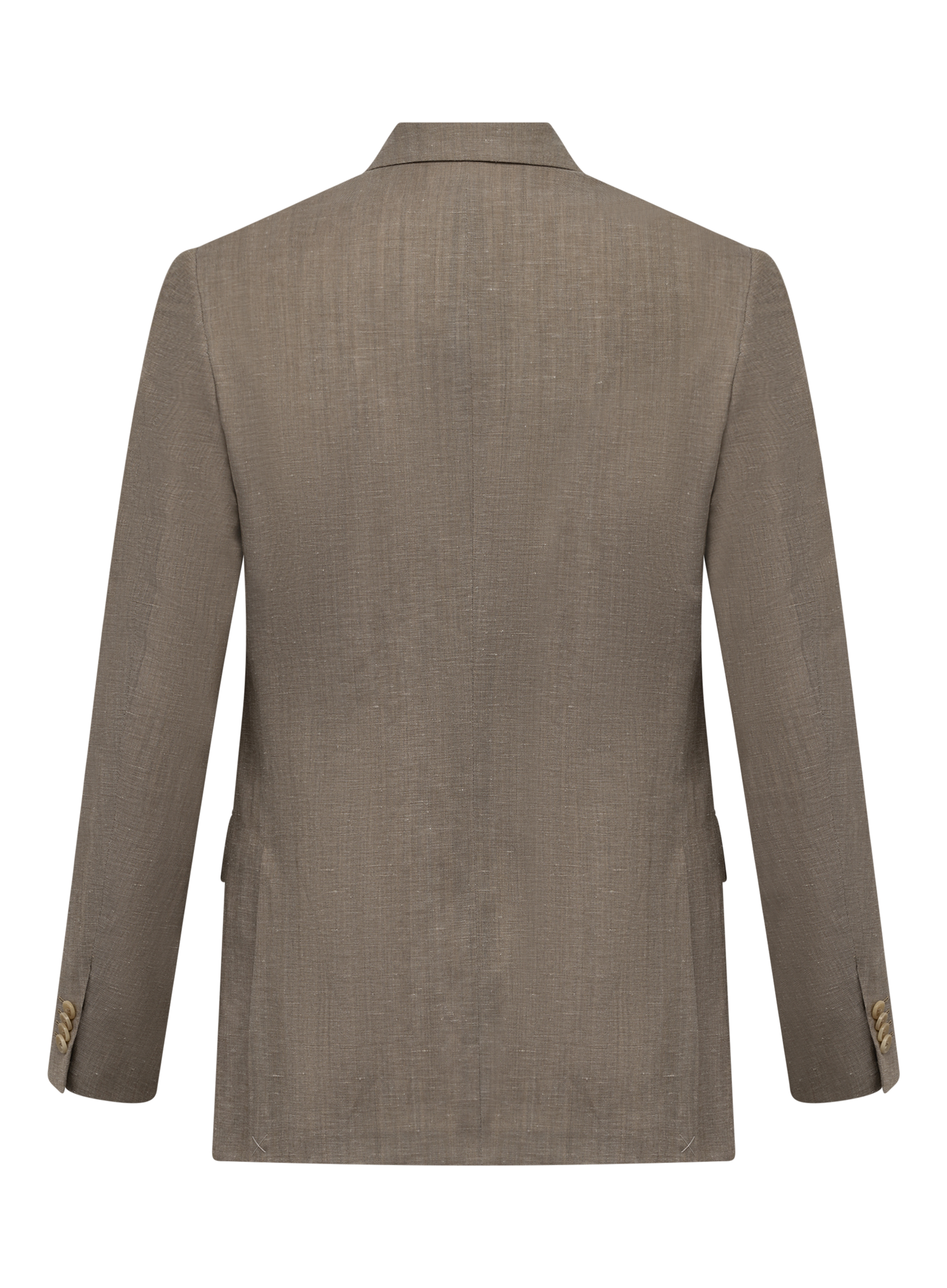 Driedelig pak van virgin wol en linnen | Beige