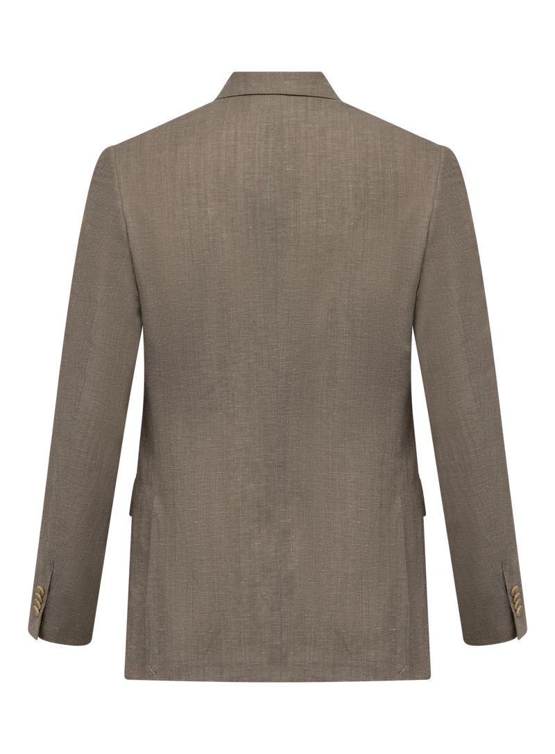 Three-piece suit in virgin wool and linen