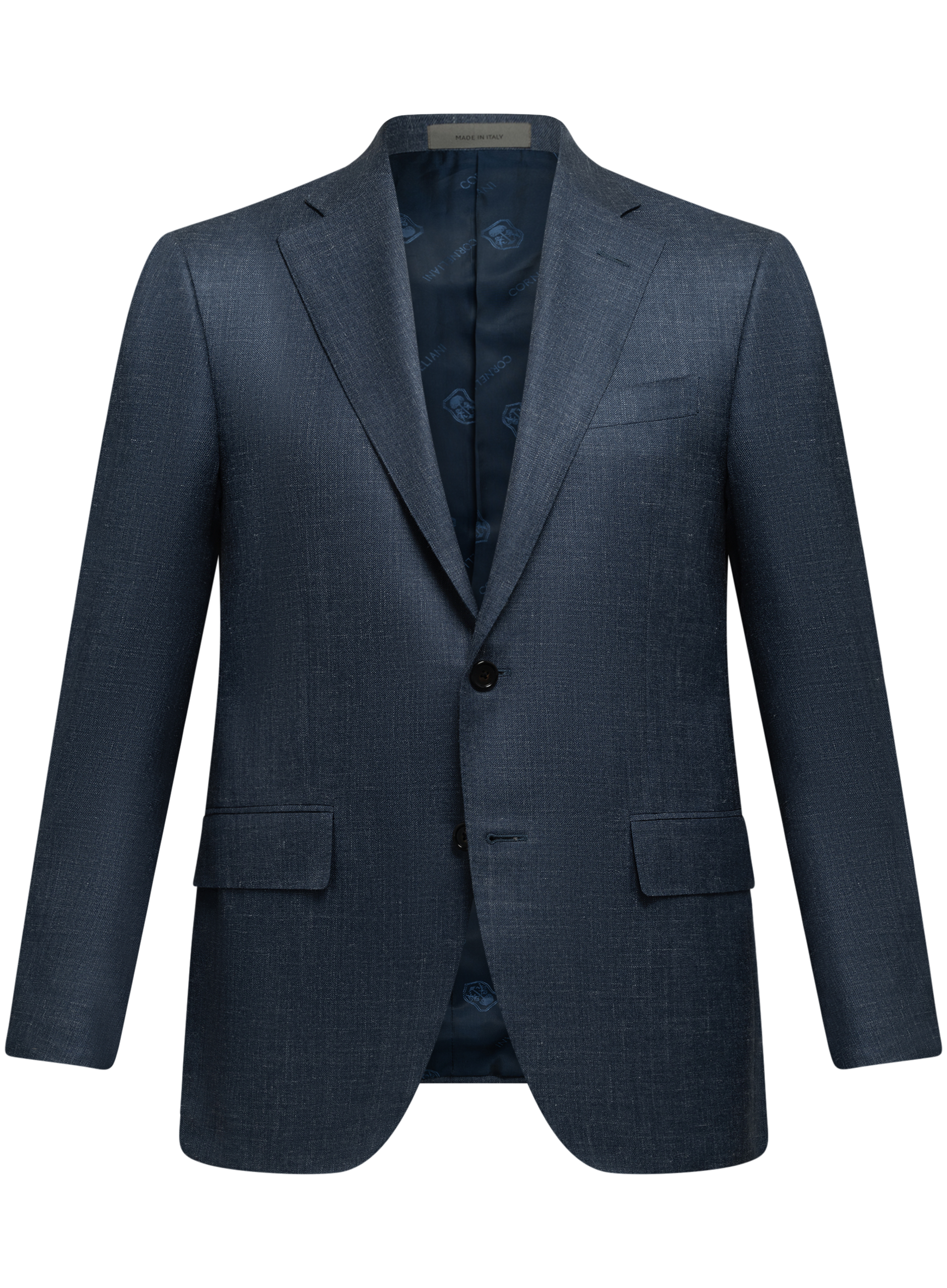 Pak van virgin wol, zijde en linnen | FULL_WIDTH | Blauw