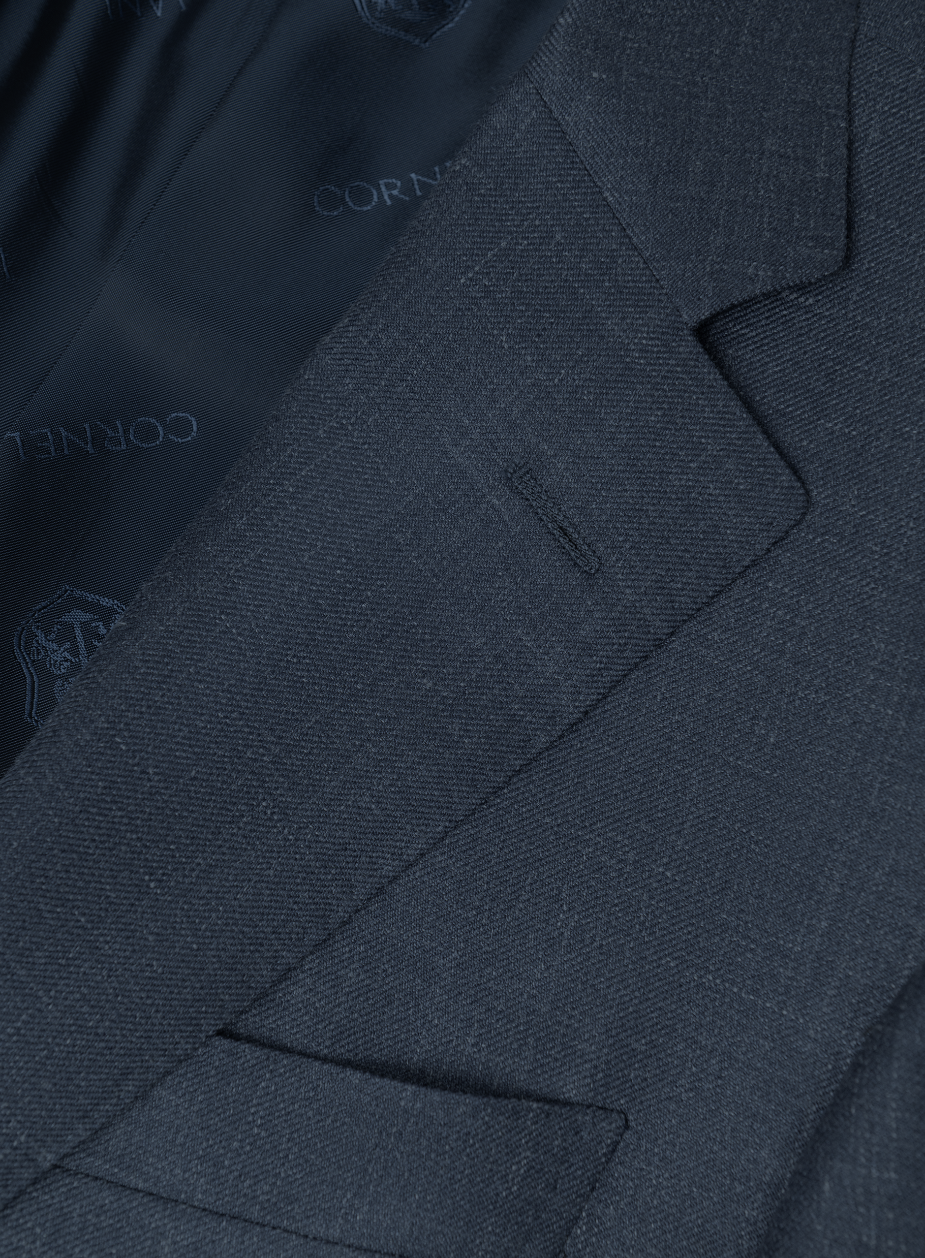 Pak van virgin wol, zijde en linnen | FULL_WIDTH | Blauw