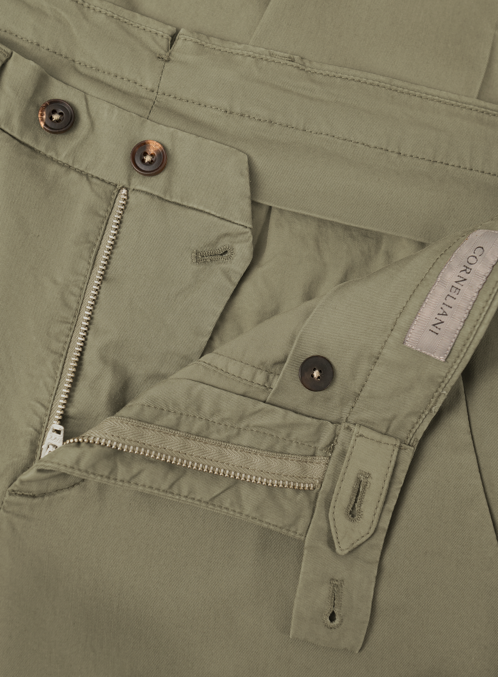 Broek van katoen en lycocell | FULL_WIDTH | Groen