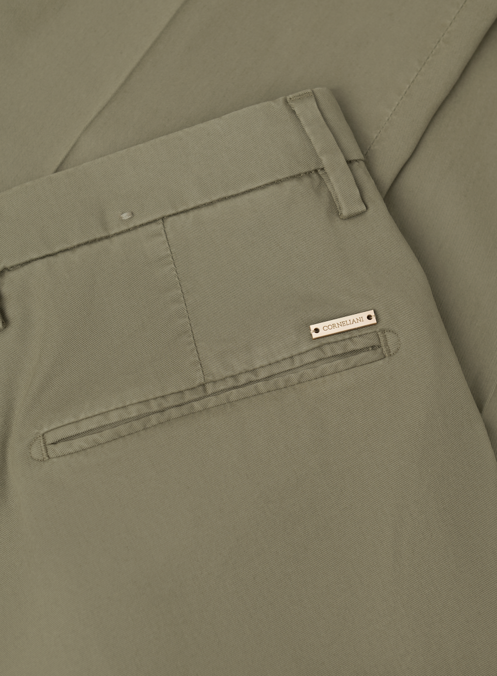 Broek van katoen en lycocell | FULL_WIDTH | Groen