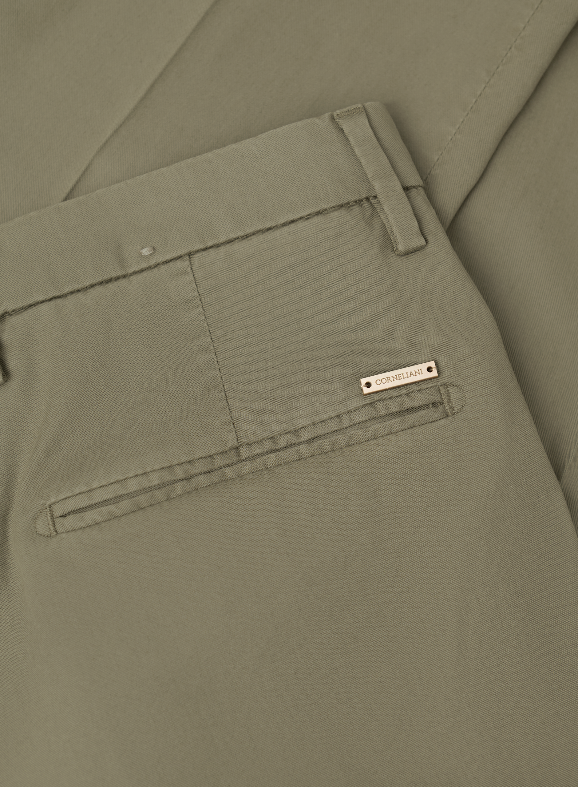 Broek van katoen en lycocell | FULL_WIDTH | Groen