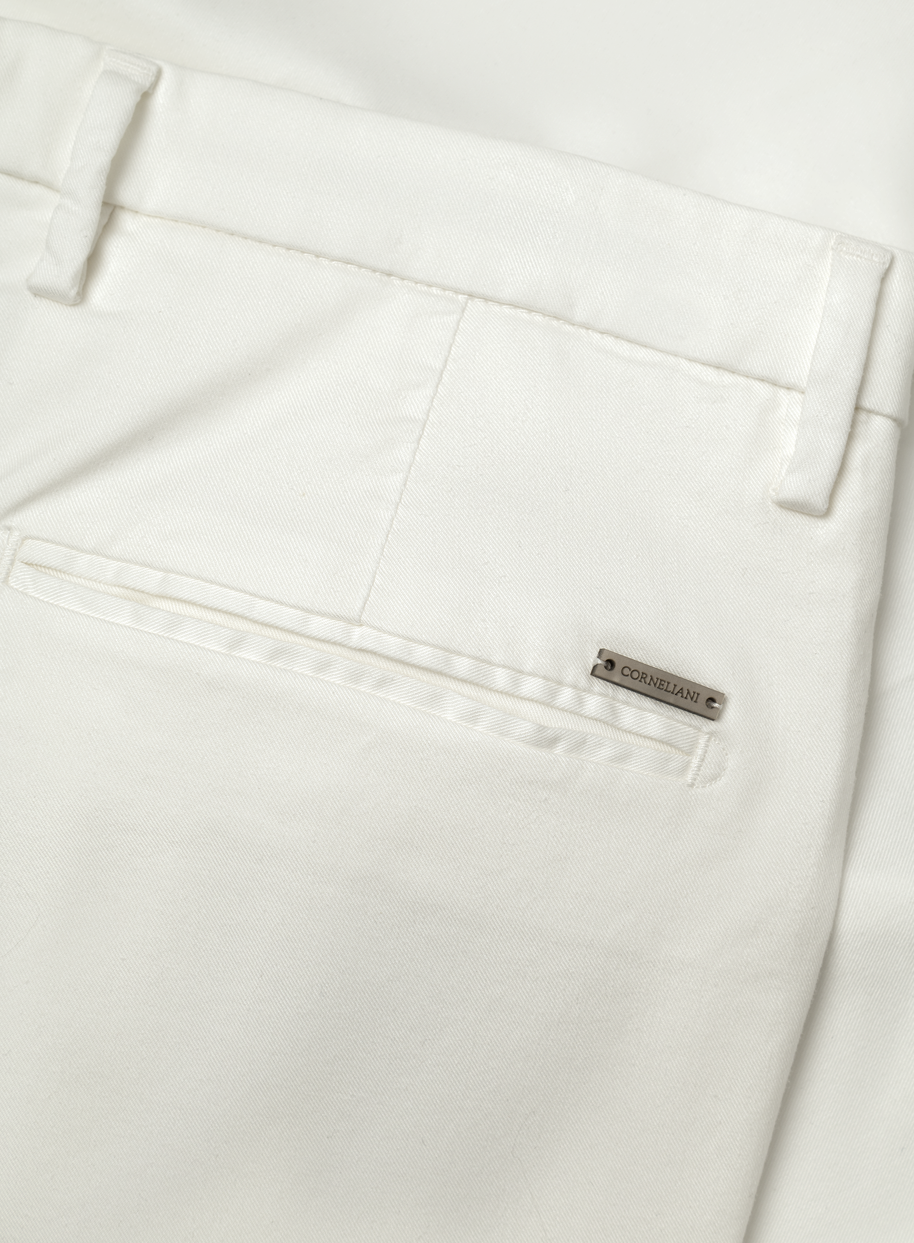 Broek van katoen en lycocell | FULL_WIDTH | Wit
