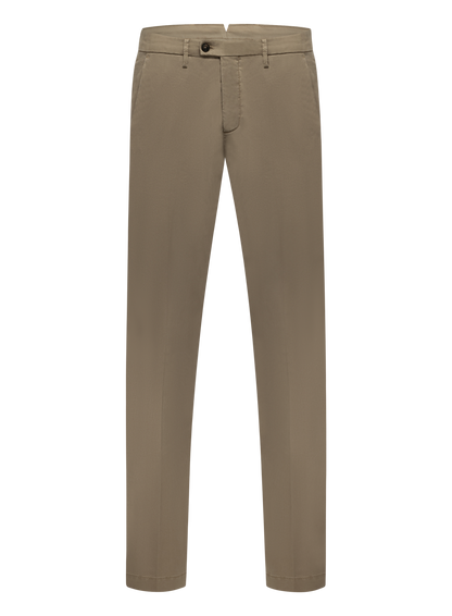 Broek van katoen en lycocell | Beige