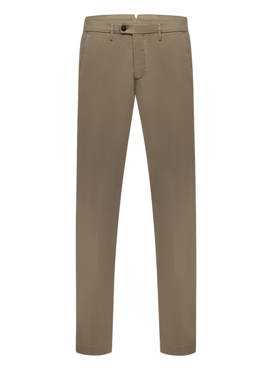 Broek van katoen en lycocell | Beige