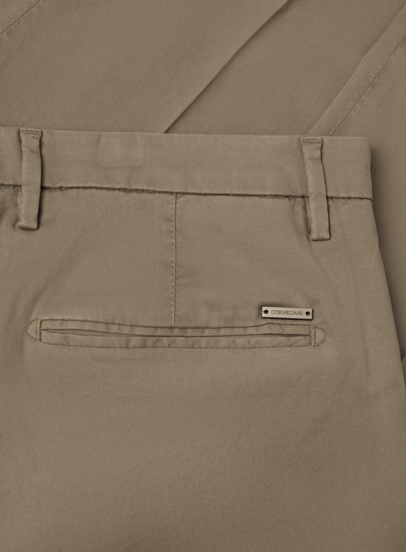 Broek van katoen en lycocell | FULL_WIDTH | Beige