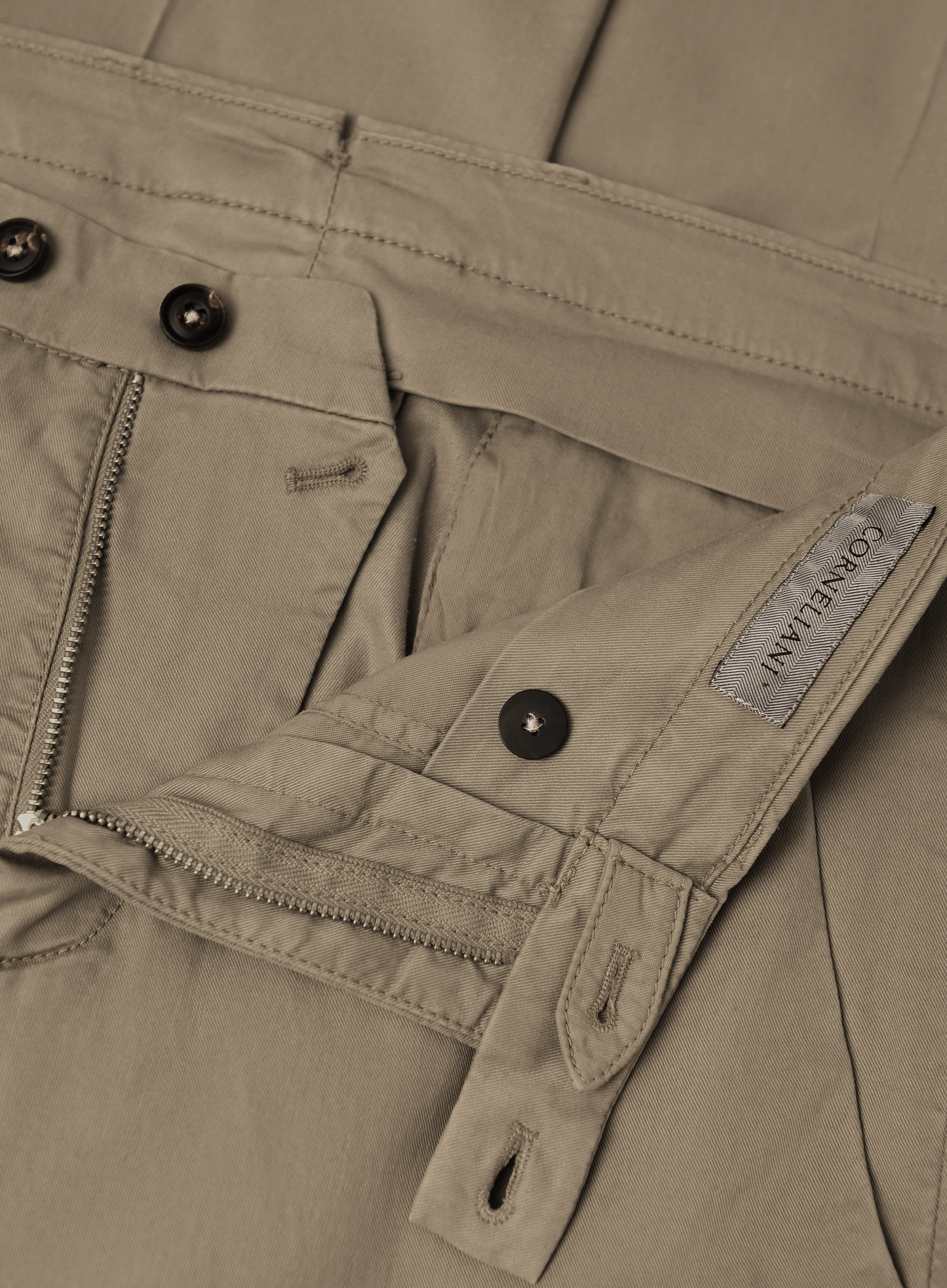 Broek van katoen en lycocell | FULL_WIDTH | Beige