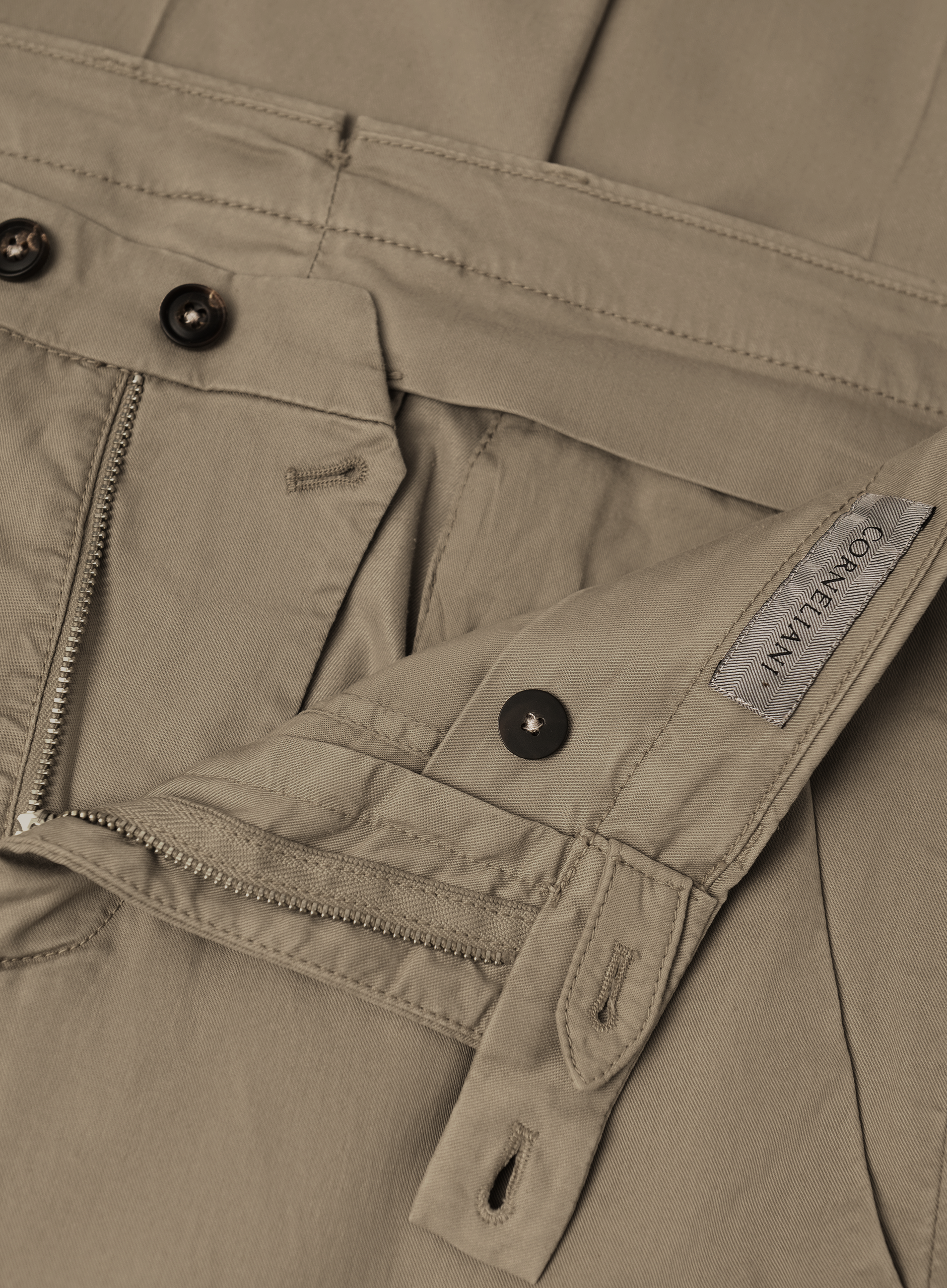 Broek van katoen en lycocell | FULL_WIDTH | Beige