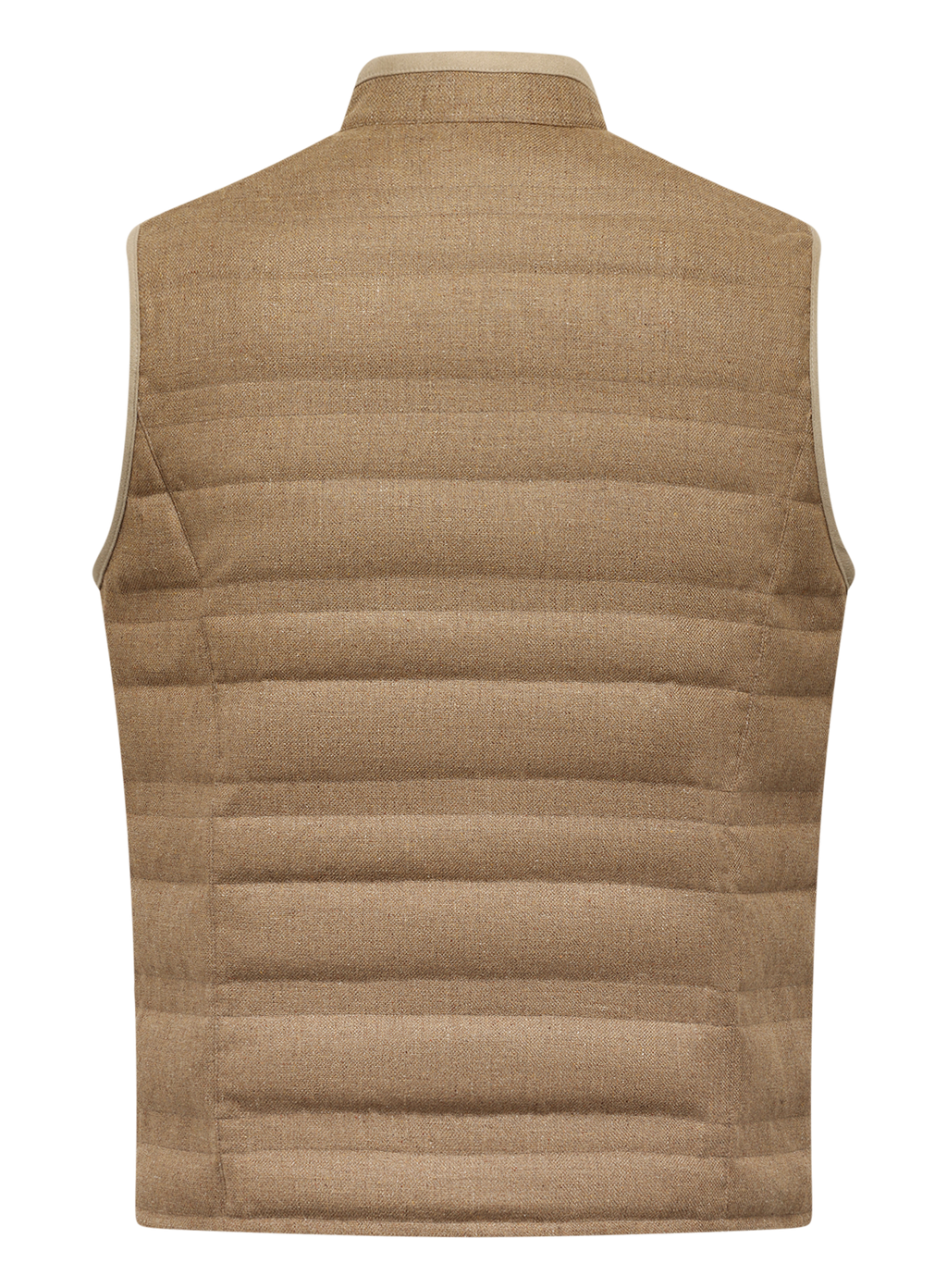 Bodywarmer van zijde en scheerwol | TAUPE BRUIN