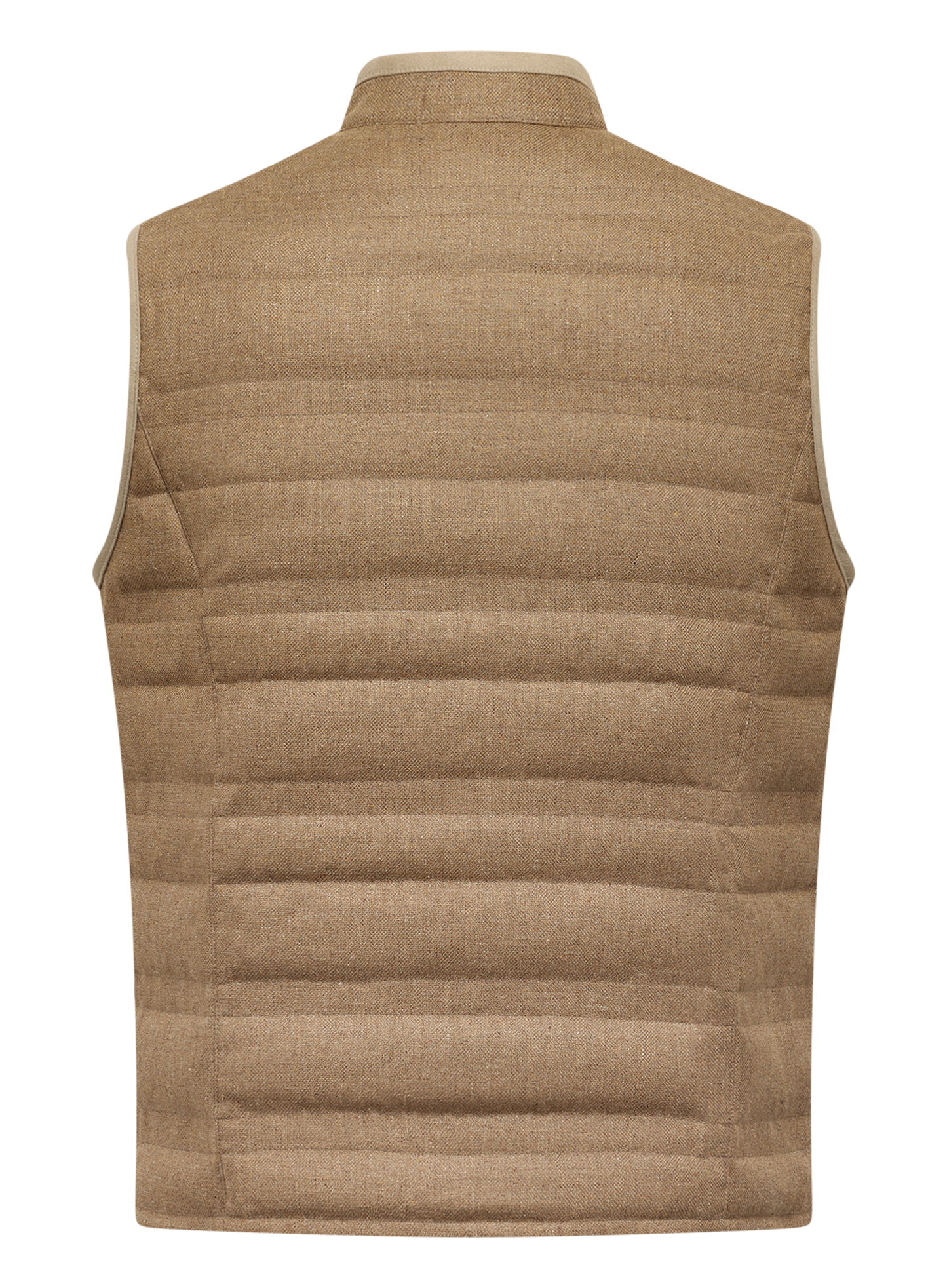 Bodywarmer van zijde en scheerwol | TAUPE BRUIN