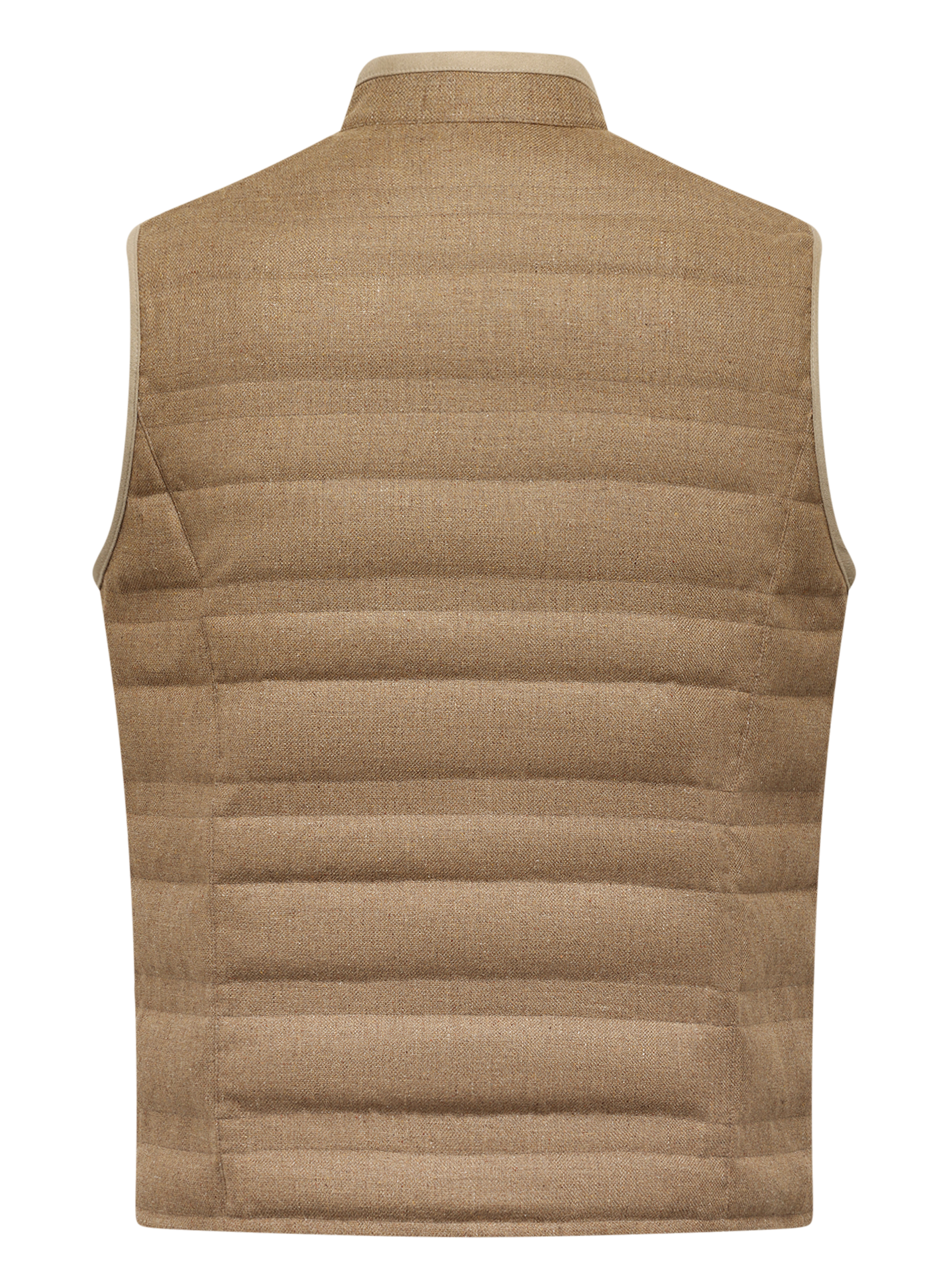 Bodywarmer van zijde en scheerwol | TAUPE BRUIN