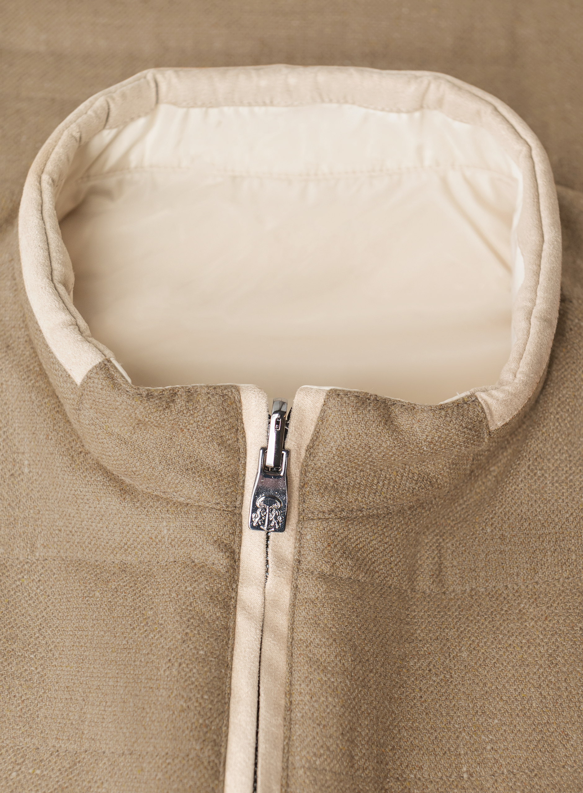 Bodywarmer van zijde en scheerwol | TAUPE BRUIN