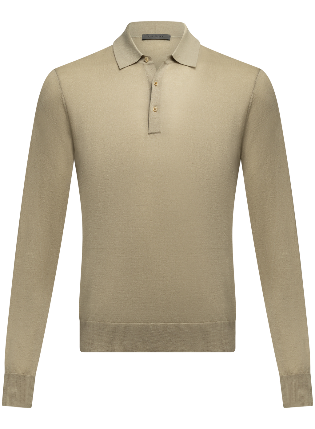 Polo van cashmere en zijde | L.groen