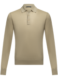 Polo van cashmere en zijde | L.groen