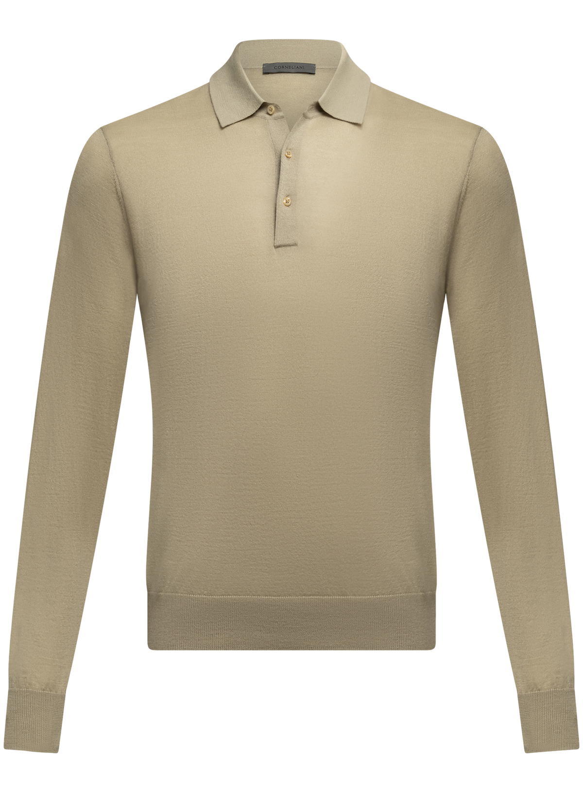 Polo van cashmere en zijde | L.groen