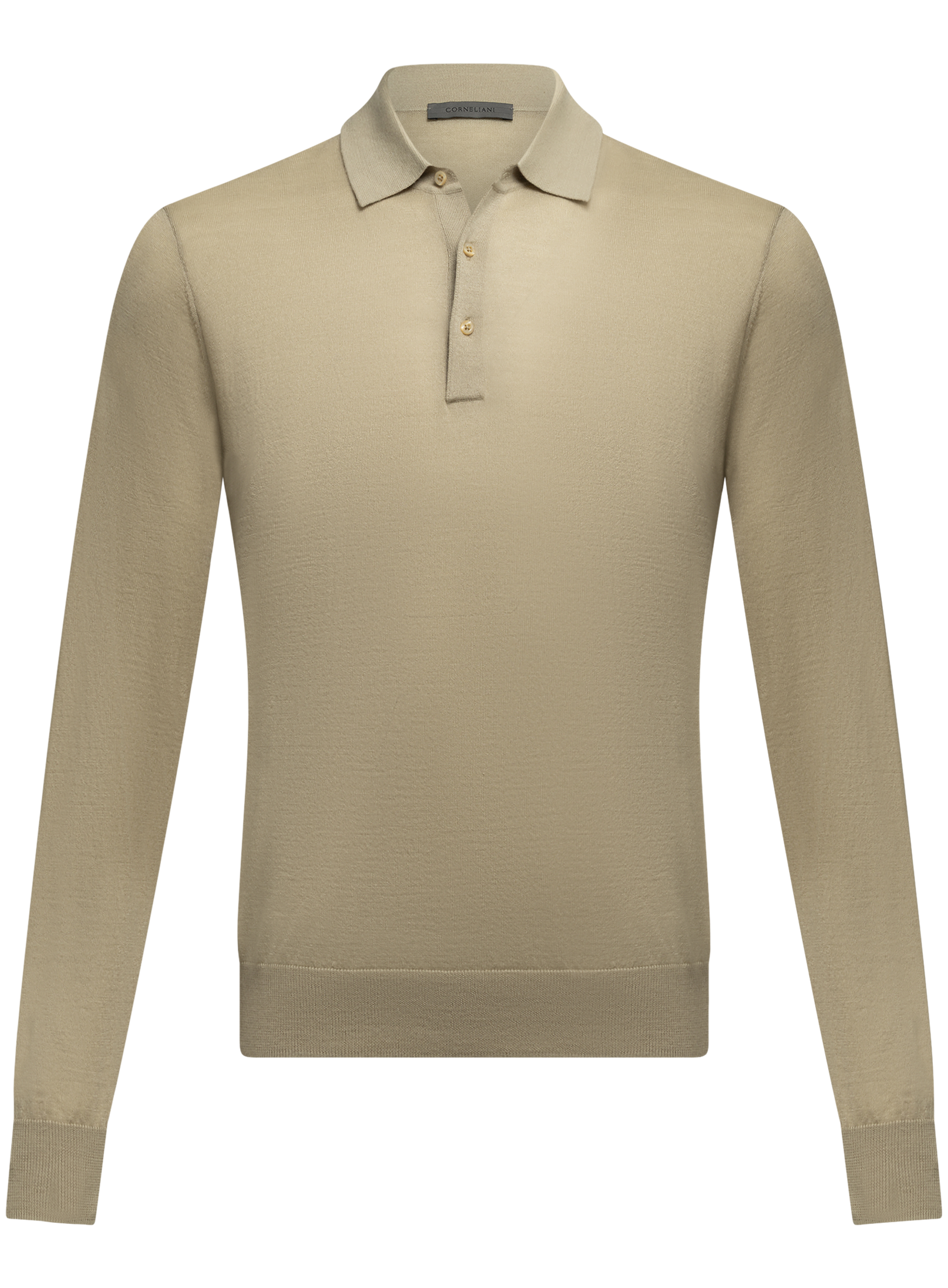 Polo van cashmere en zijde | L.groen