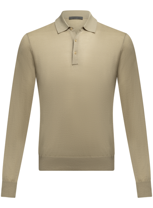 Cashmere-zijde polo | FULL_WIDTH | L.groen