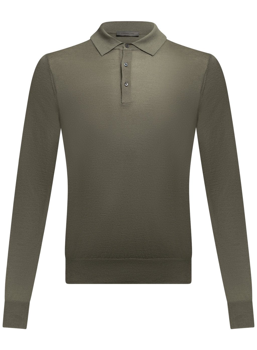 Polo van cashmere en zijde | Groen