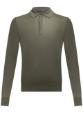 Polo van cashmere en zijde | Groen