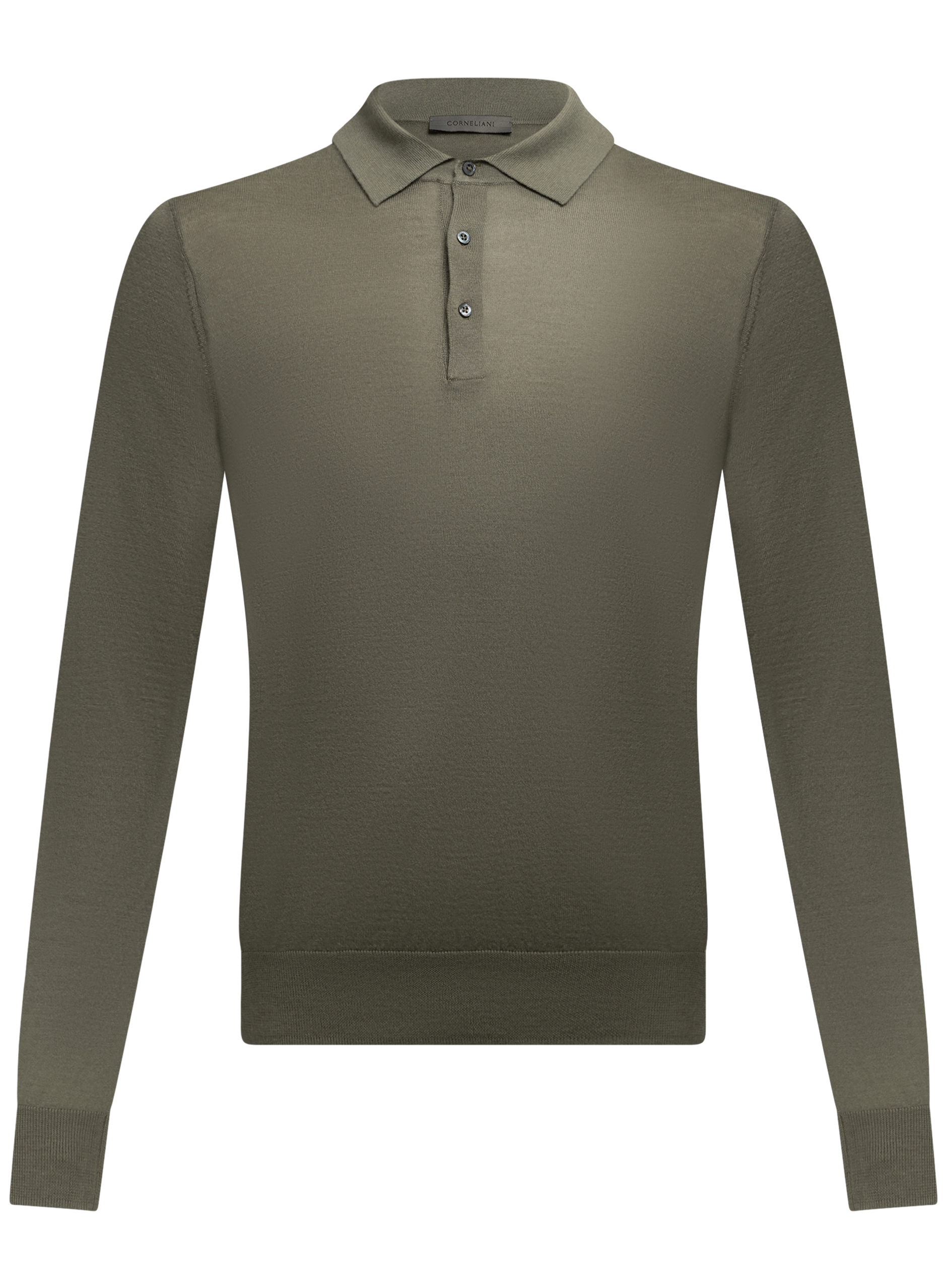 Polo van cashmere en zijde | Groen