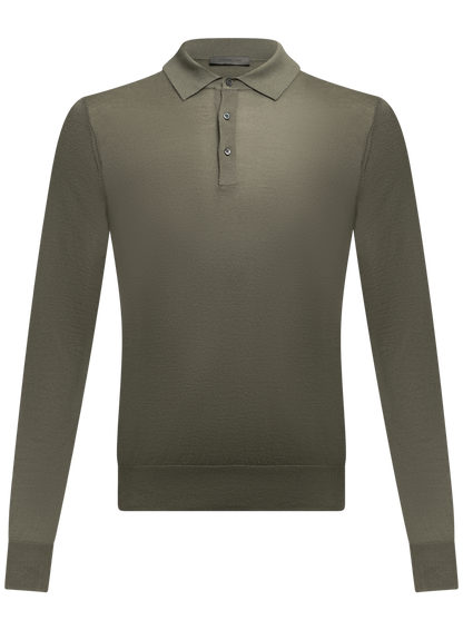 Polo van cashmere en zijde | FULL_WIDTH | Groen