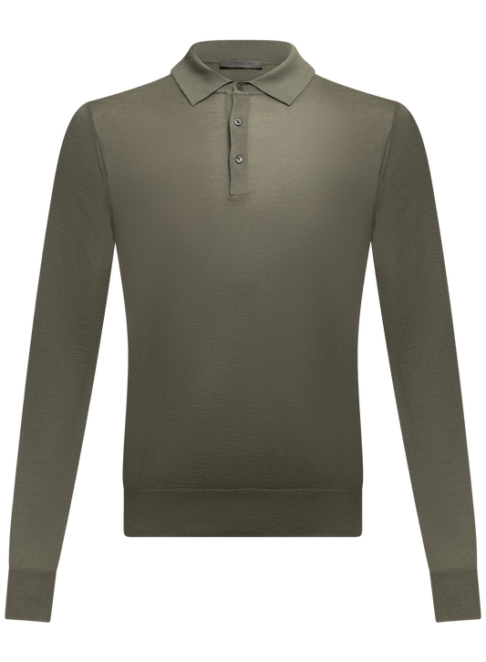 Polo van cashmere en zijde | FULL_WIDTH | Groen