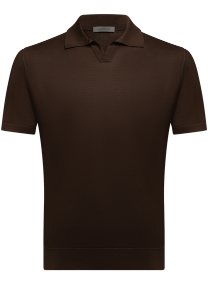 Zijden buttonless polo | FULL_WIDTH | D.Bruin