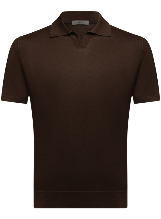 Zijden buttonless polo | FULL_WIDTH | D.Bruin