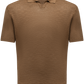Buttonless polo van linnen | Bruin