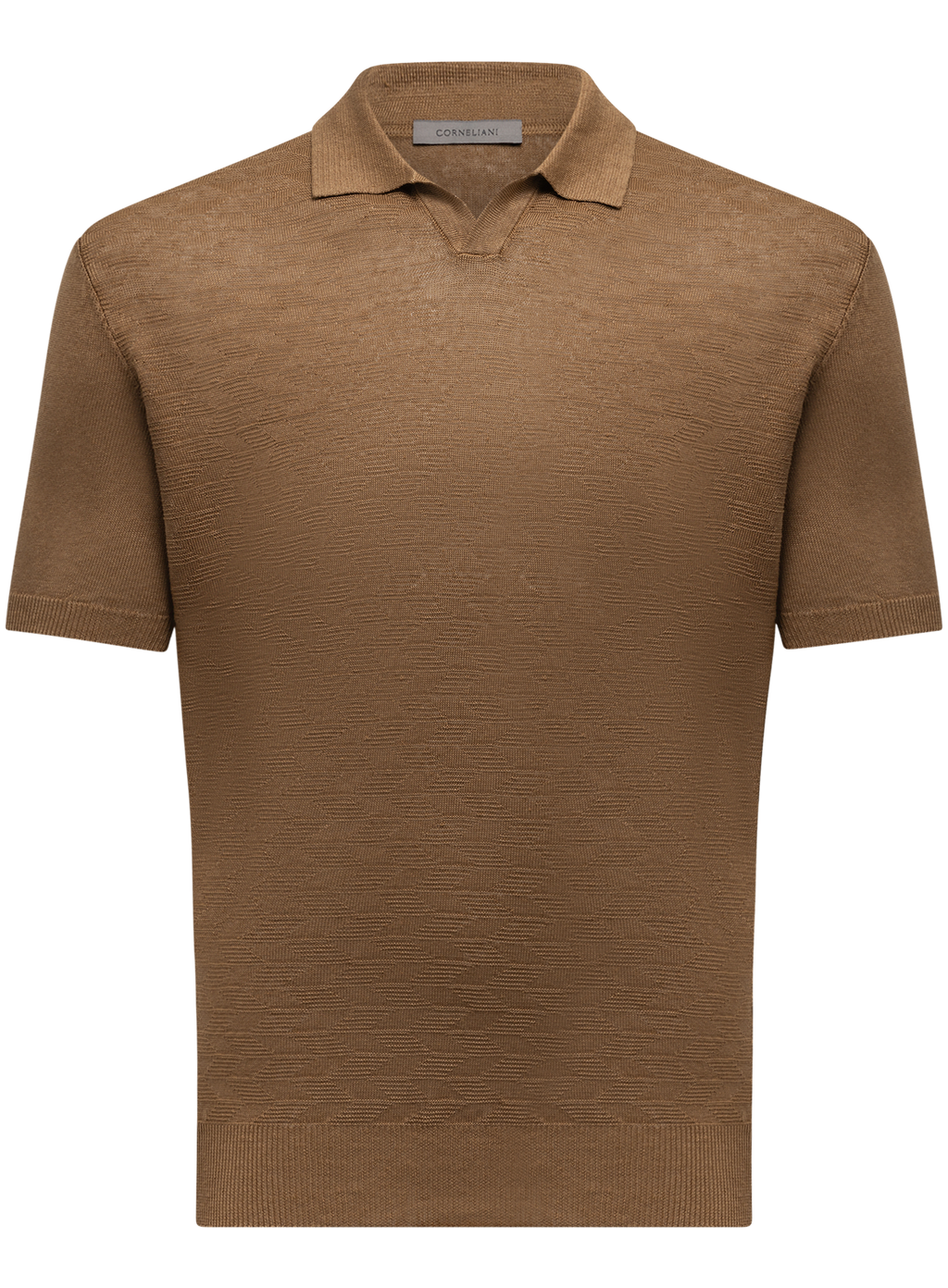 Buttonless polo van linnen | Bruin