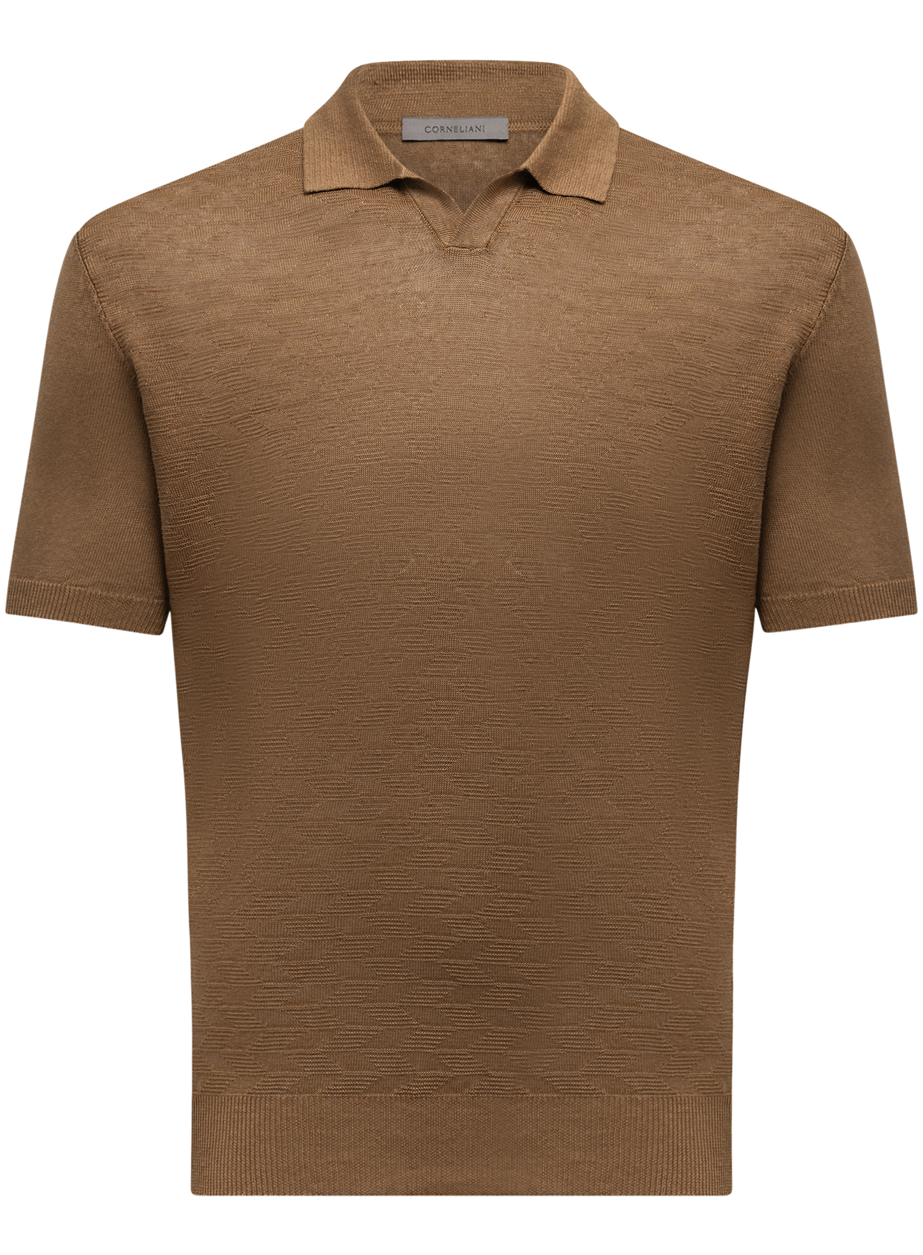 Buttonless polo van linnen | Bruin