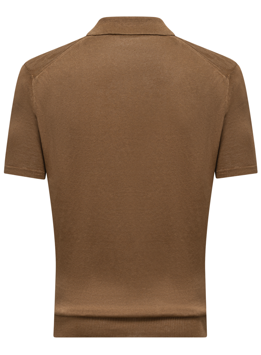 Buttonless polo van linnen | Bruin