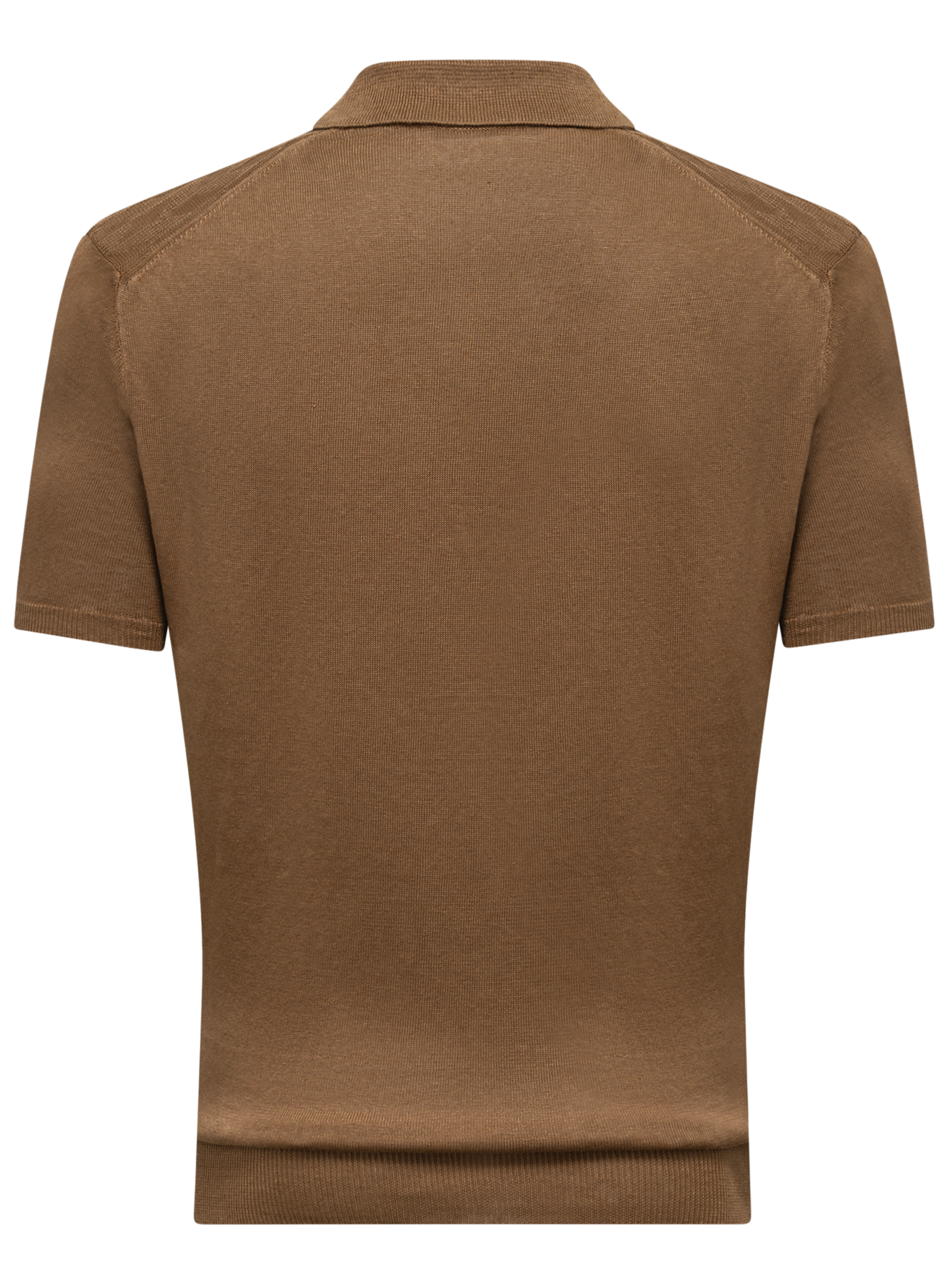 Linnen buttonless polo | FULL_WIDTH | Bruin